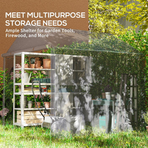 Outsunny 6.5' x 6.5' x 6.5' Temporary Garden Shed Storage Tent, Grey