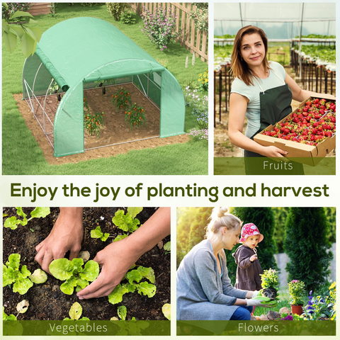 3 x 3 x 2 m Polytunnel Greenhouse Pollytunnel Tent w/ Steel Frame Green