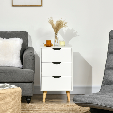 HOMCOM Chest of Drawers, 3 Drawer Unit Storage Chest Bedroom Living Room