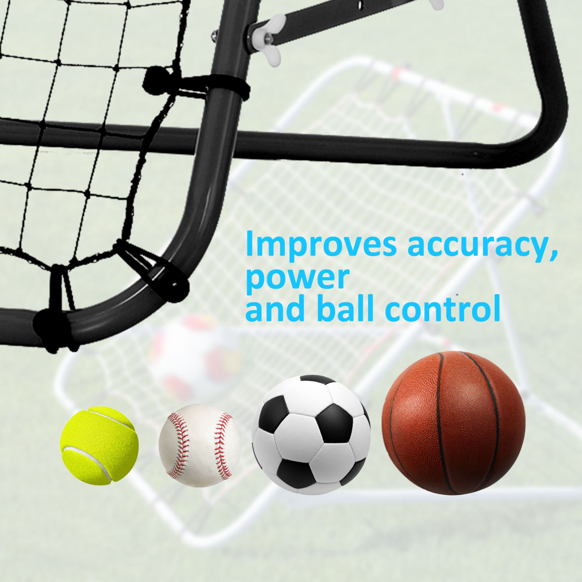 Rebounder Net Kids Adults Football Training Aid Practice Adjustable  HOMCOM