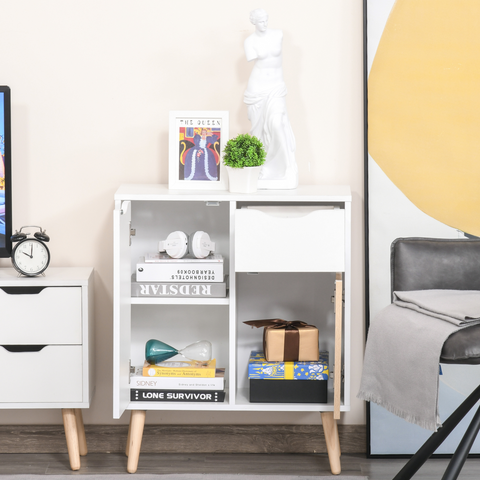 Floor Cabinet Storage Cupboard Sideboard with Drawer for Bedroom, Living Room