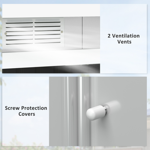 9ft x 4.25ft Garden Metal Storage Shed Equipment Tool Box Ventilation & Doors