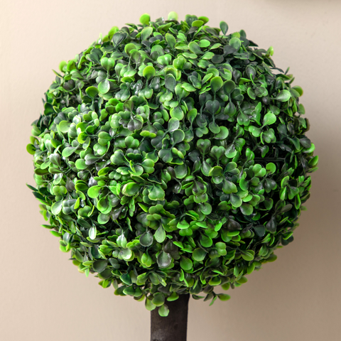 HOMCOM Set of 2 Potted Artificial Plants Boxwood Ball Trees Outdoor, 60cm