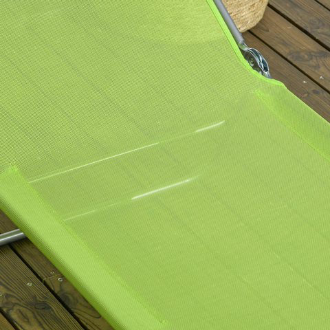 Outsunny 2 Piece Folding Sun Loungers with Adjustable Backrest, Pillow, Green