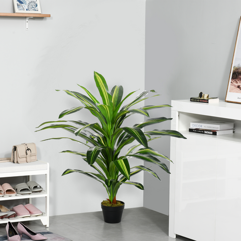110cm/3.6FT Artificial Dracaena Tree Decorative Plant 40 Leaves Outsunny