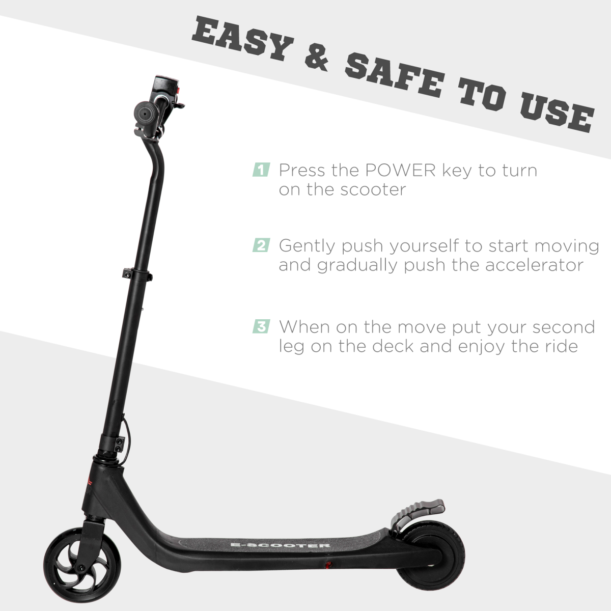 120W Electric Scooter w/ Battery Level Display, Rear Break - Black HOMCOM