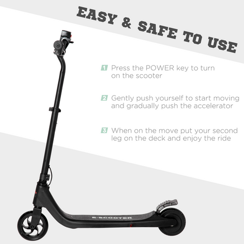 120W Electric Scooter w/ Battery Level Display, Rear Break - Black HOMCOM