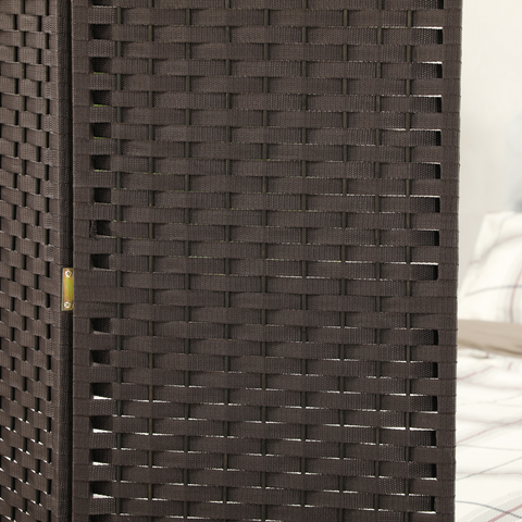 HOMCOM 4 Panel Folding Room Divider, Privacy Screen, 160 x 170cm, Brown