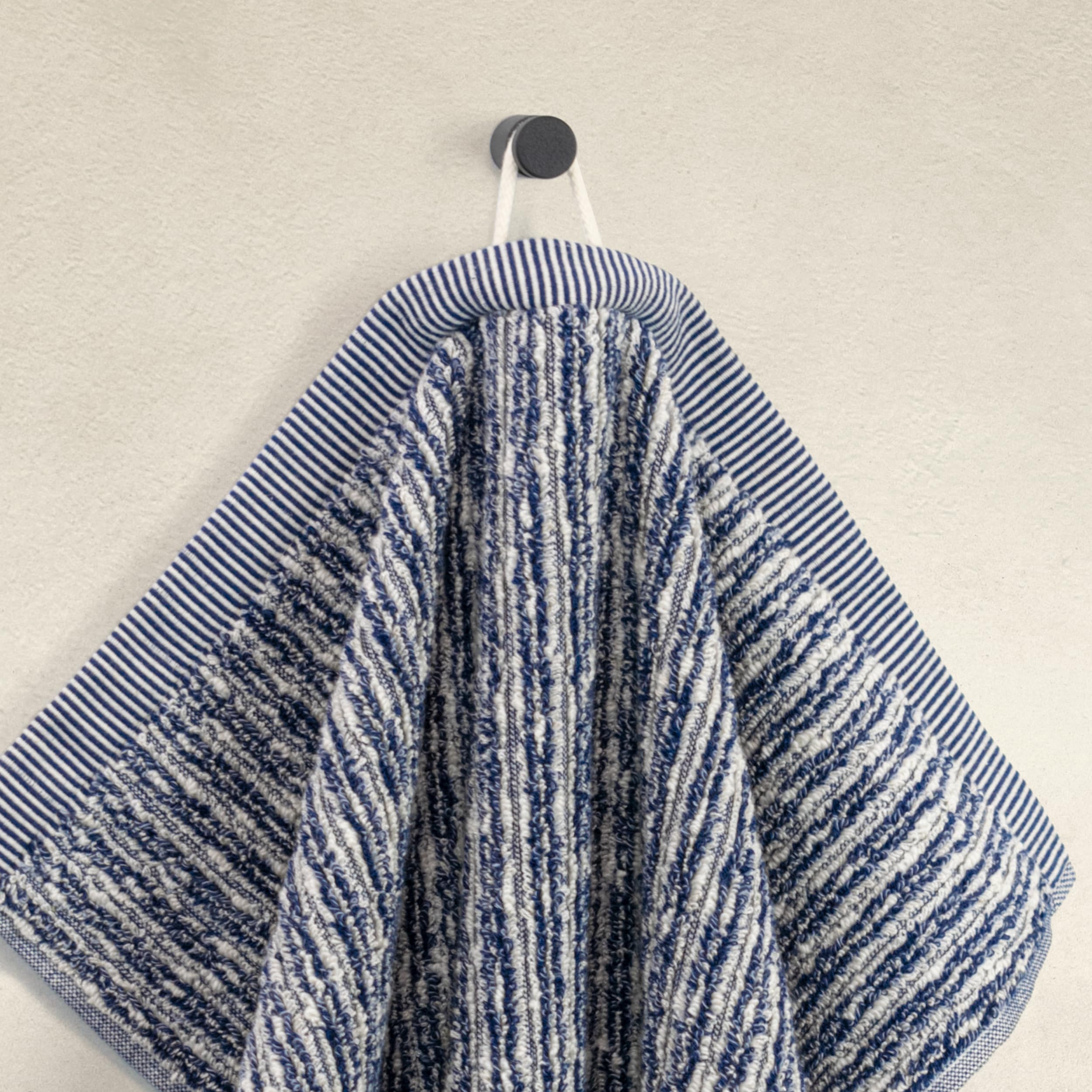 Möve Brooklyn Pinstripe Hand Towel 50 x 100 cm Natural/Deep Sea
