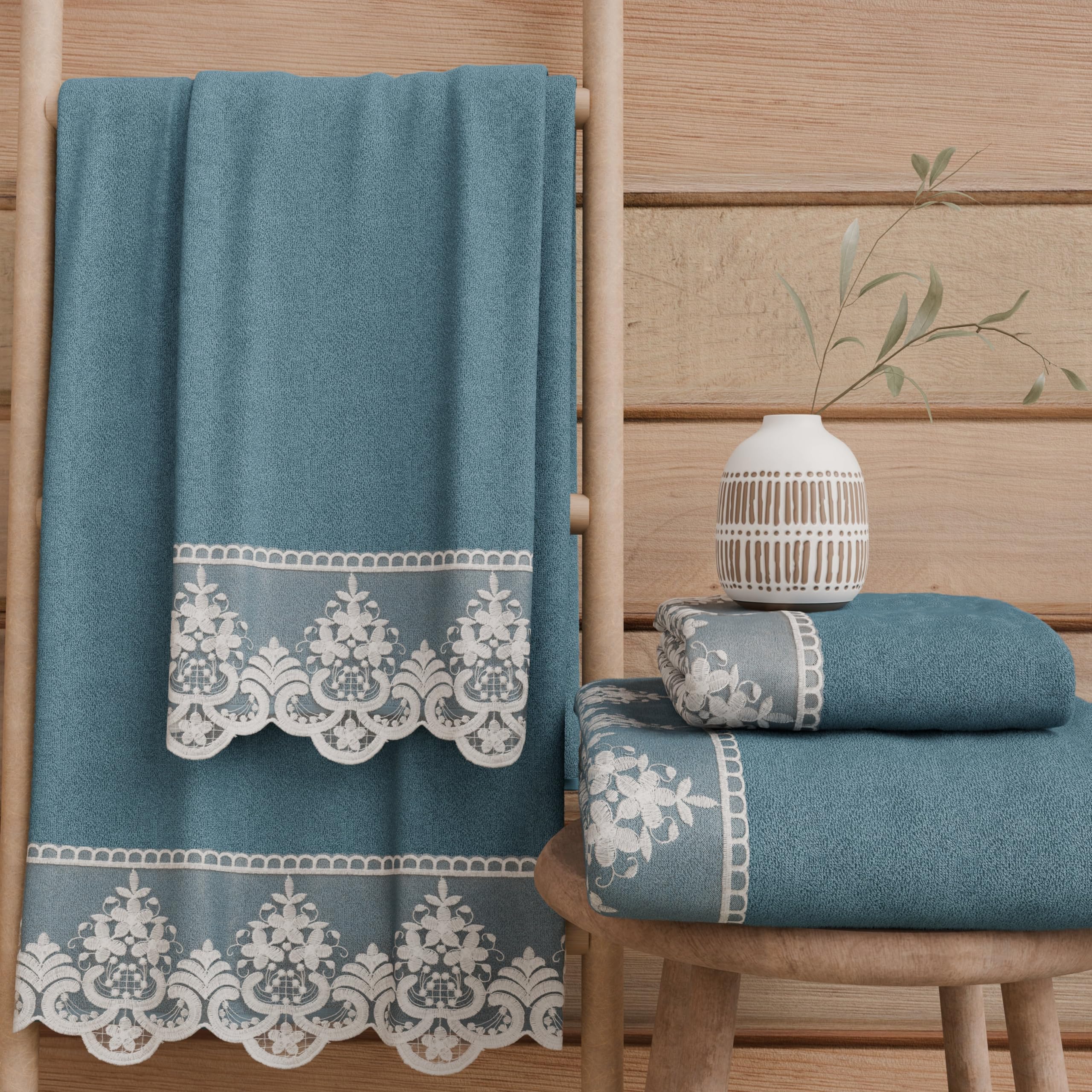 PETTI Artigiani Italiani - Bath Towels in 100% Cotton Terry Towel, 1+1 Towel Set, 2 Pieces 1 Face Towel and 1 Hand Towel, Avion