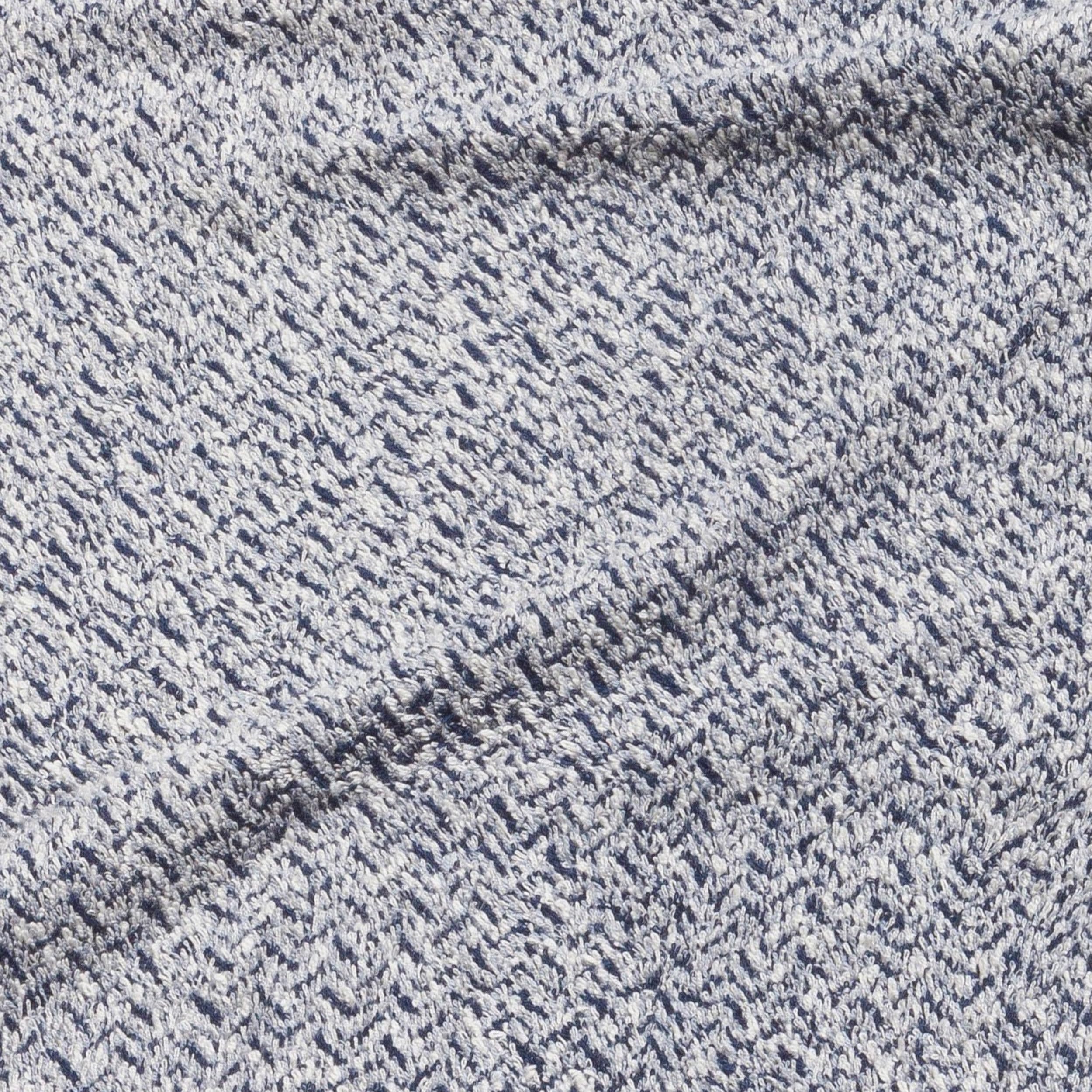 Möve Brooklyn Herringbone Guest Towel 50 x 30 cm 85% Cotton / 10% Viscose / 5% Linen Natural/Deep Sea
