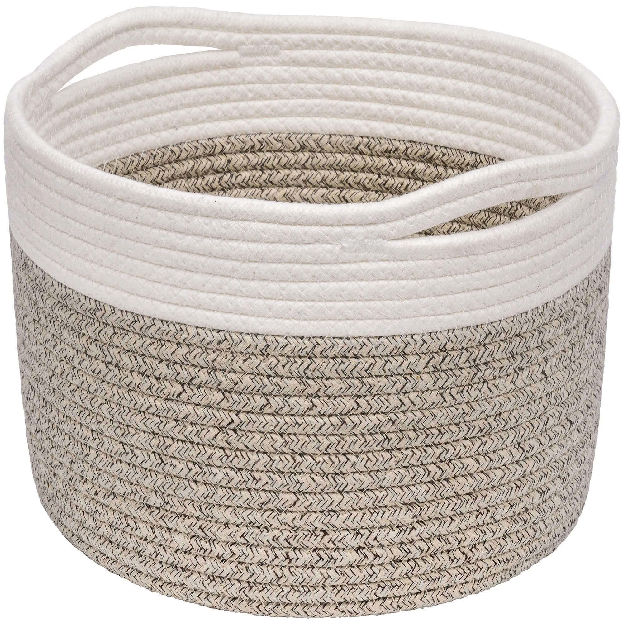 TIMEYARD Small Cotton Rope Basket Storage Basket for Shelves Toy Organiser