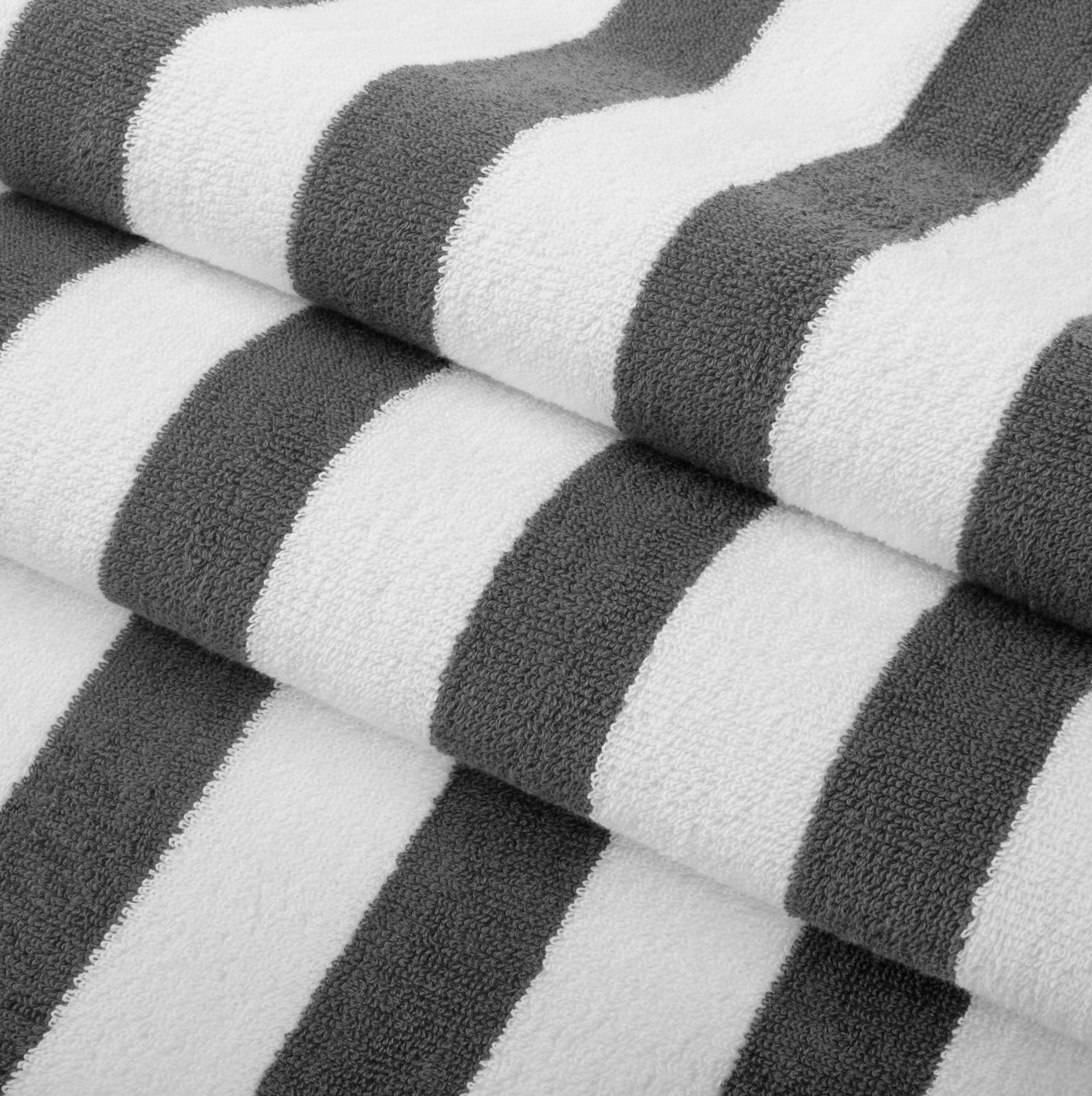 Arkwright Cali Cabana Beach Towels (4-Pack, 30 x 60 in) - Oversized Pool Towels (Grey)