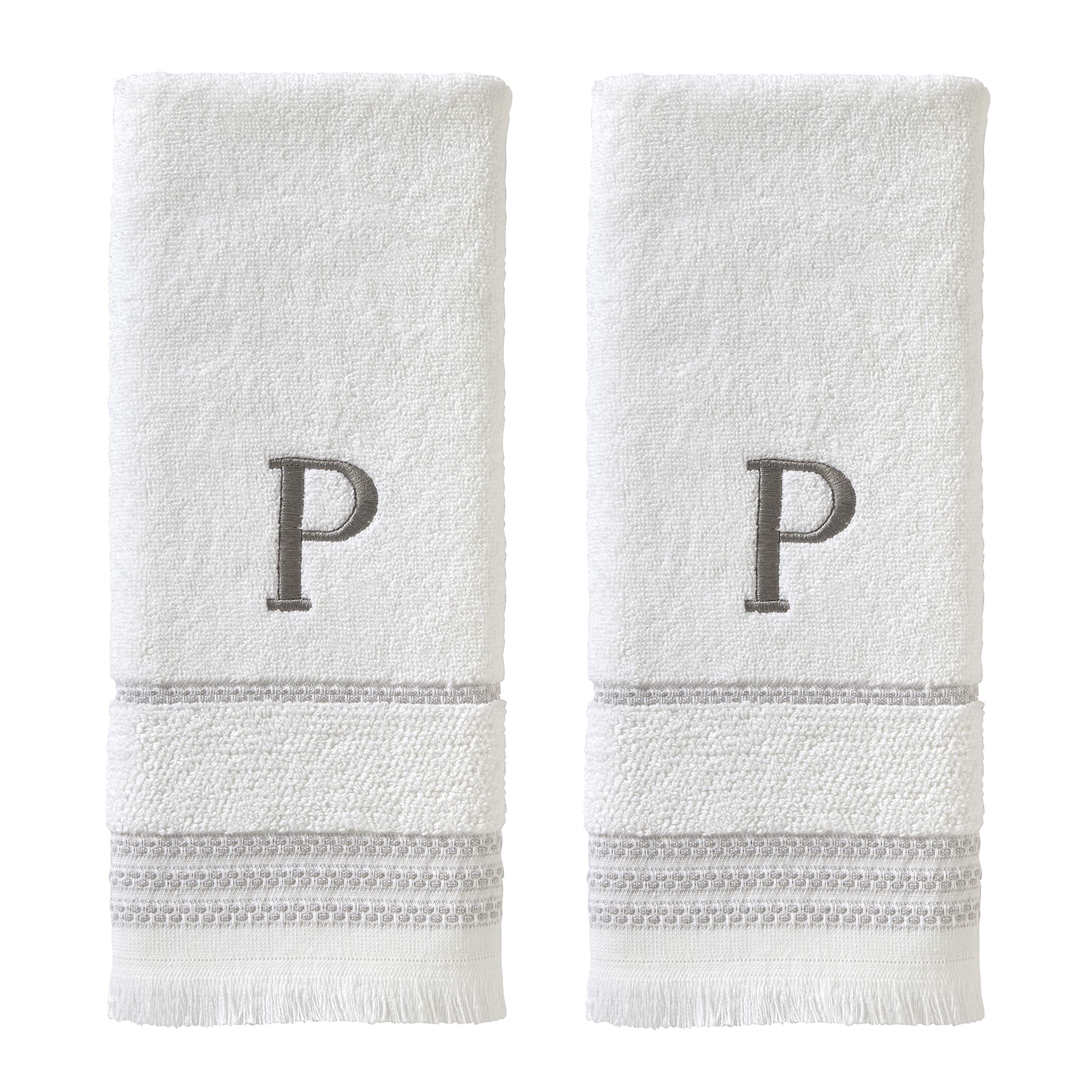 SKL Home Hand Towel Set, P, Cotton, White, 16x26