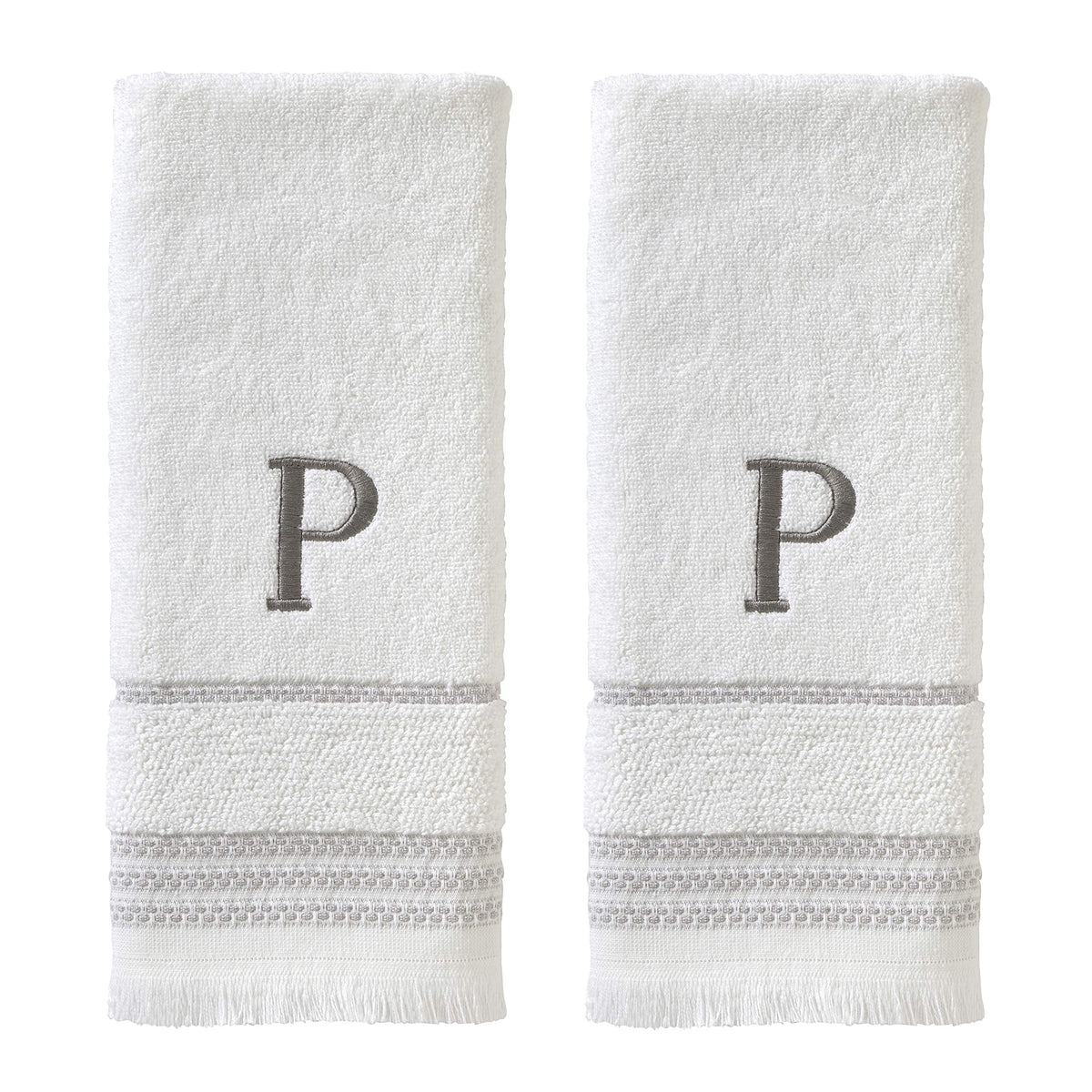 SKL Home Hand Towel Set, P, Cotton, White, 16x26