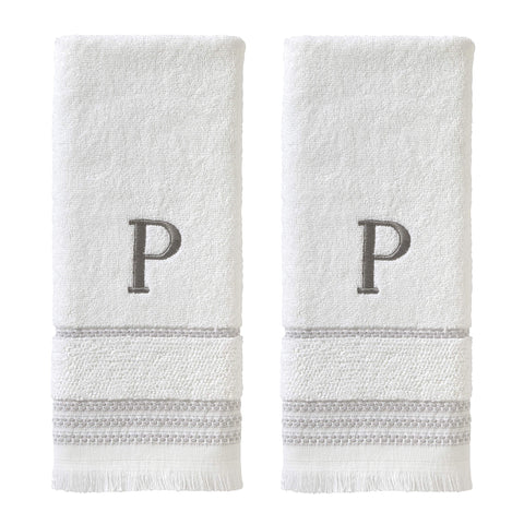 SKL Home Hand Towel Set, P, Cotton, White, 16x26