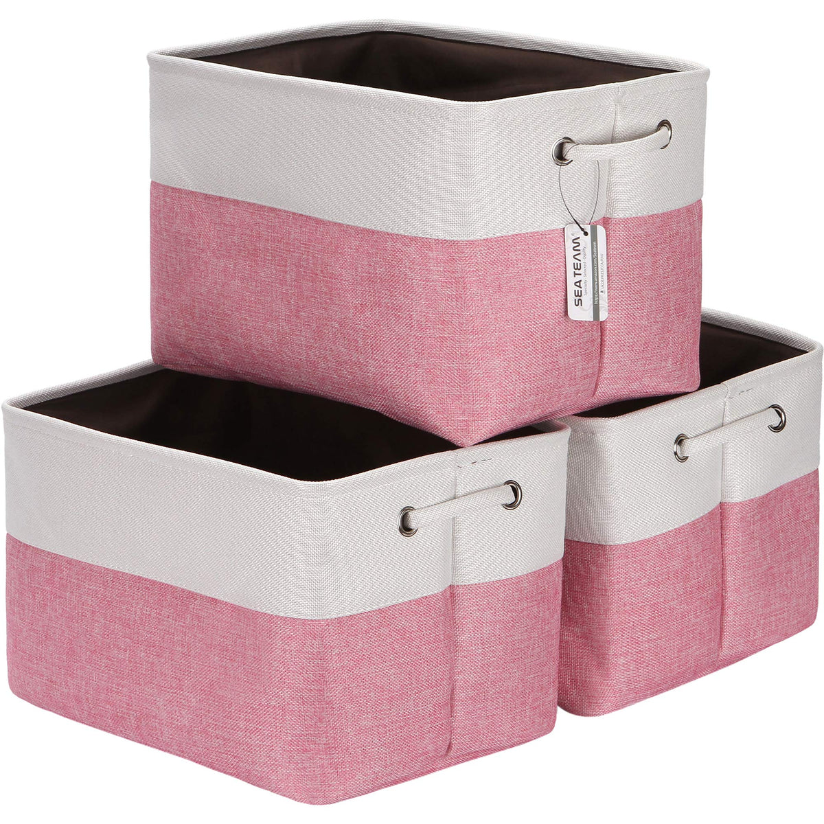 Sea Team Triple Large Rectangular Canvas Storage Organiser with Handles