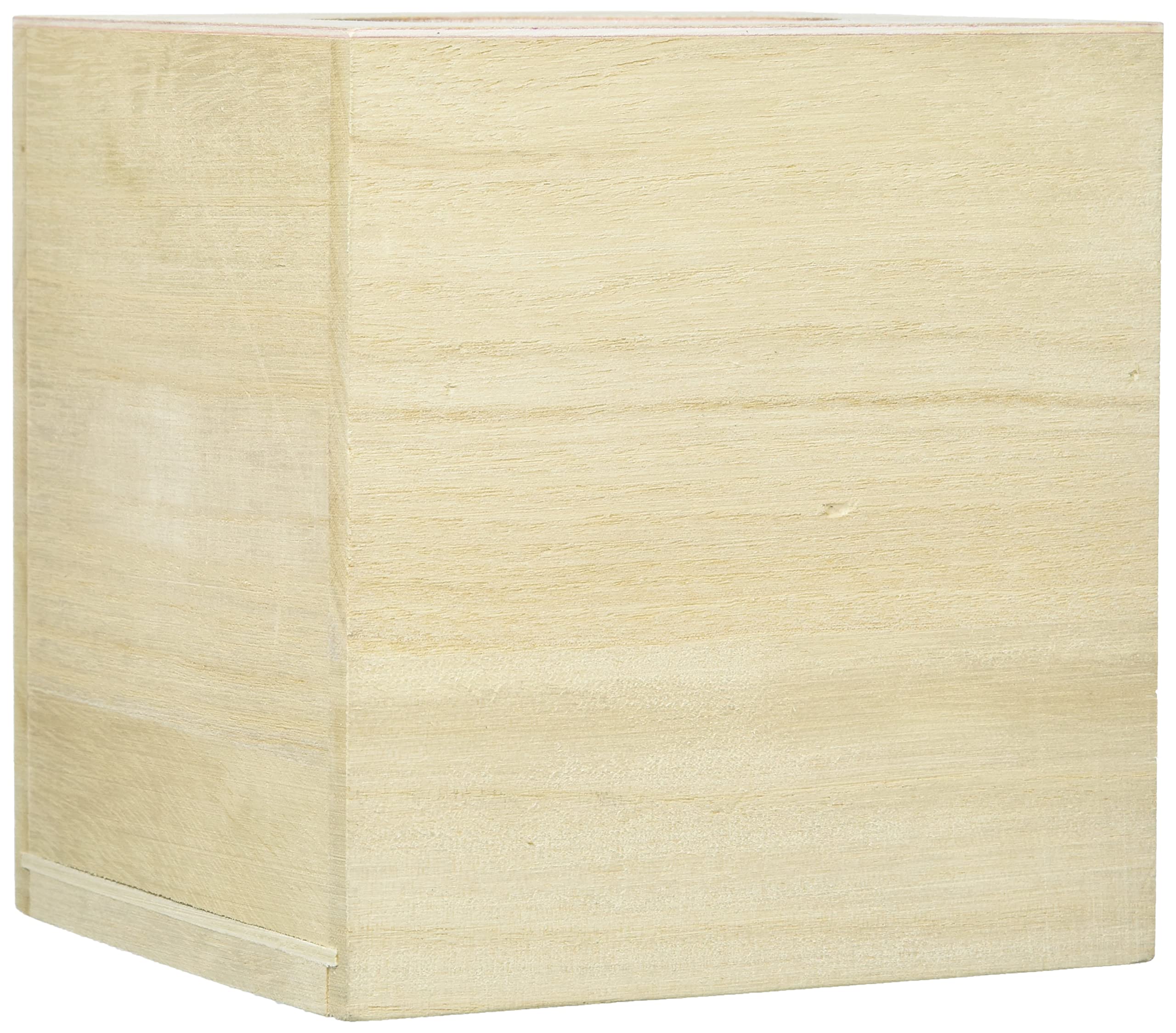 Artemio Square Wooden Tissue Box 14 x 13 x 13 cm, Wood, Beige (Pack of 2)