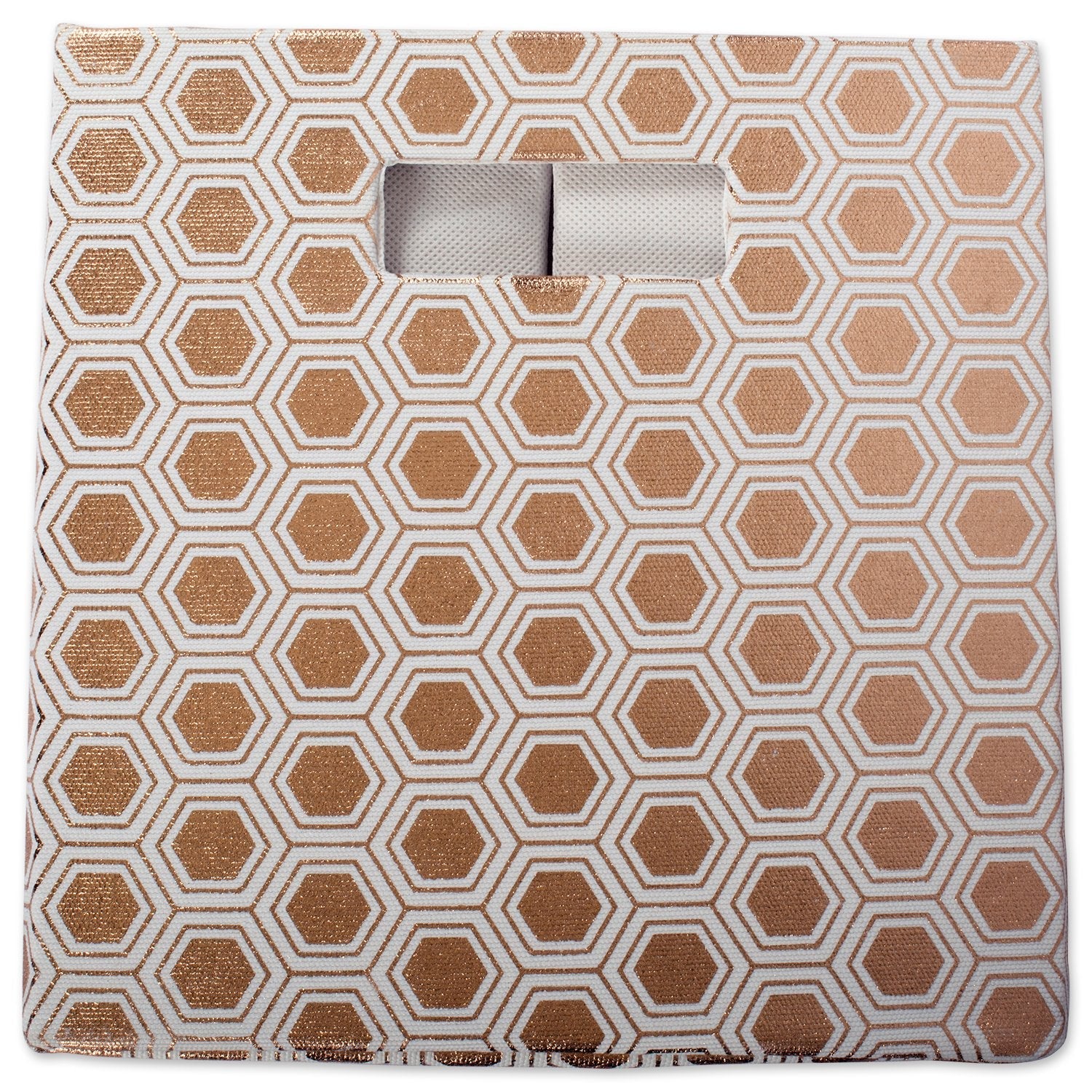 DII Hard Sided Collapsible Fabric Storage Container for Nursery, Offices, & Home Organization, (11x11x11") - Honeycomb Copper