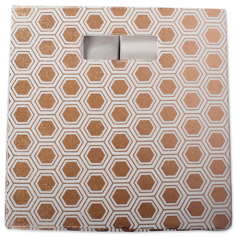 DII Hard Sided Collapsible Fabric Storage Container for Nursery, Offices, & Home Organization, (11x11x11") - Honeycomb Copper