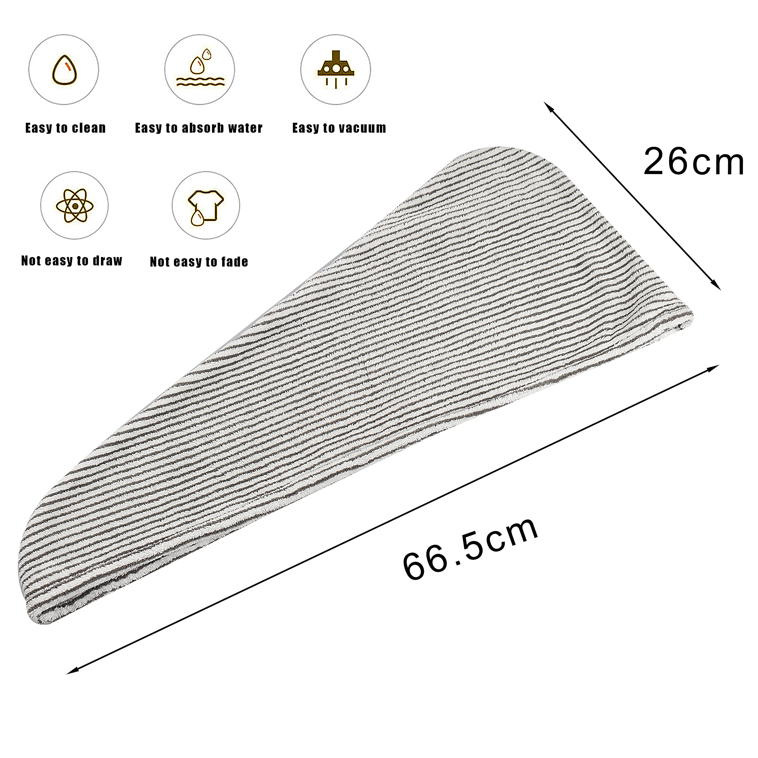 HuaJiao Microfibre Hair Towel Wrap, Hair Turban Drying Towel, Button Stripe