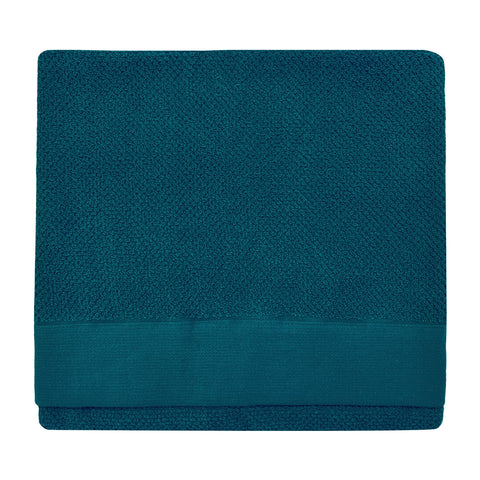 furn. Textured Bath Towel, Cotton, Blue,70 x 130cm