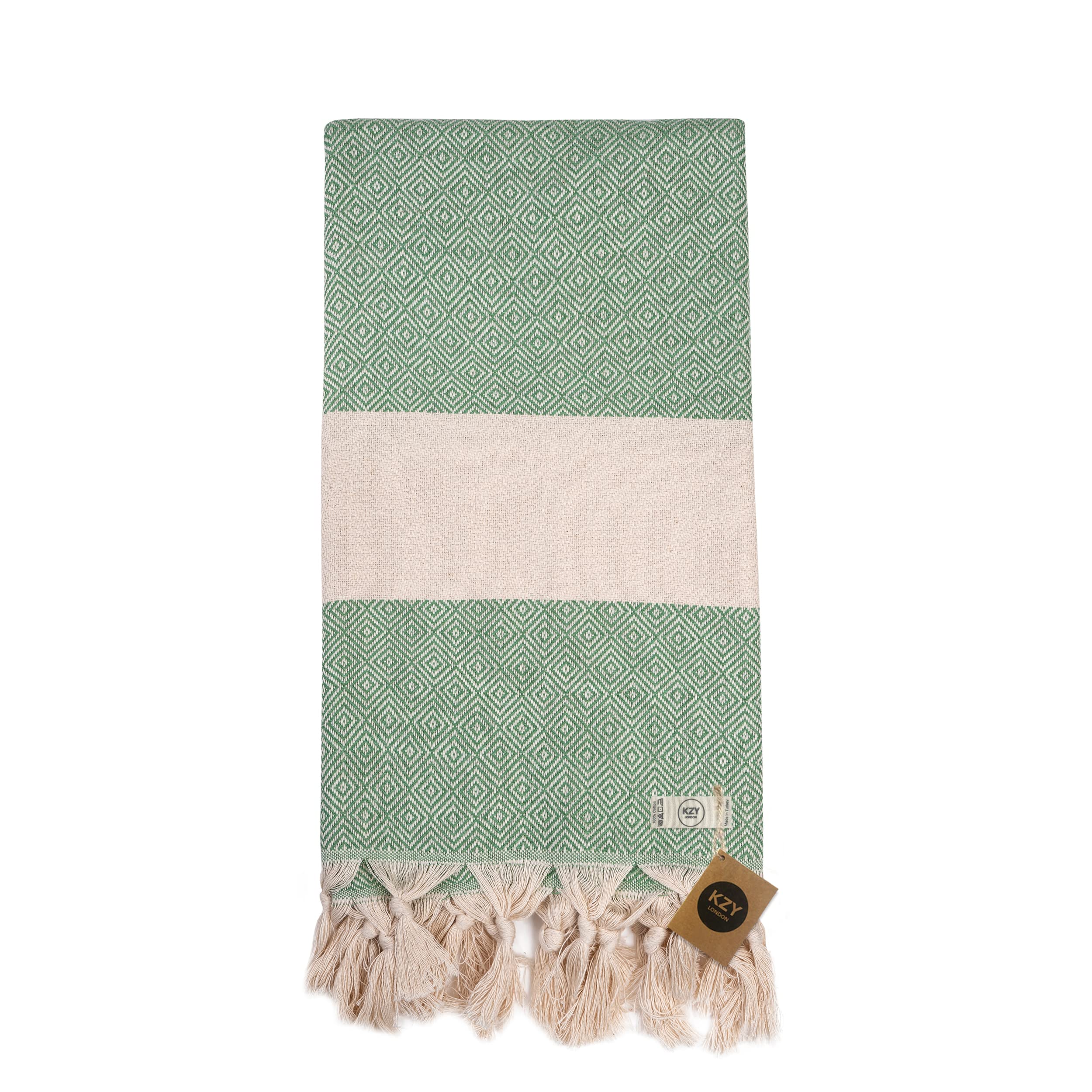 KZY LONDON Beach Towel - Large Turkish Beach Towels for Camping, Swimming, Bath, Gym, Picnic - Quick Dry, Super Absorbent, Lightweight