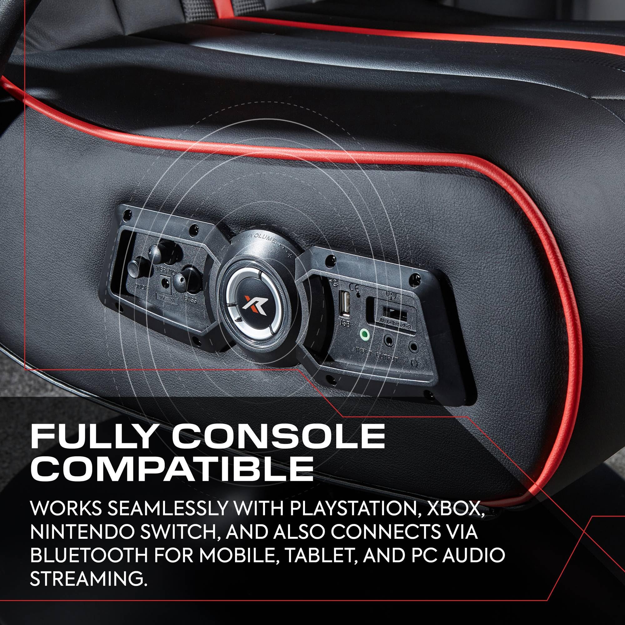 X-Rocker Torque Console Gaming Chair, 2.1 Stereo Audio Gaming Seat - Bluetooth Connectivity, Reactive Vibration, Foldable Base