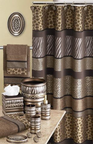 Zahari Home Safari Stripes Leopard, Cheetah, Zebra and Tiger Bath Towel Set of 3