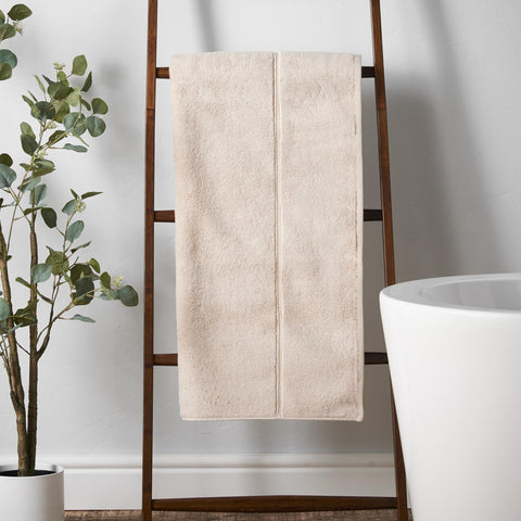 Bianca Zero Twist Satin Stitch Cotton 100x150cm Bath Sheet Natural