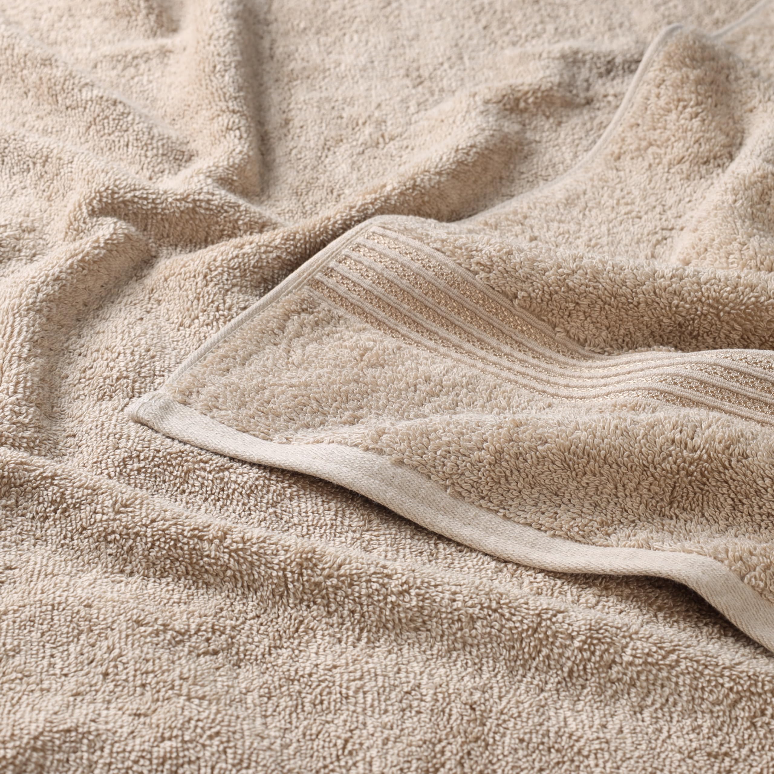 Superior Collection 100% Premium Long-Staple Combed Cotton 3-Piece Towel Set, Taupe