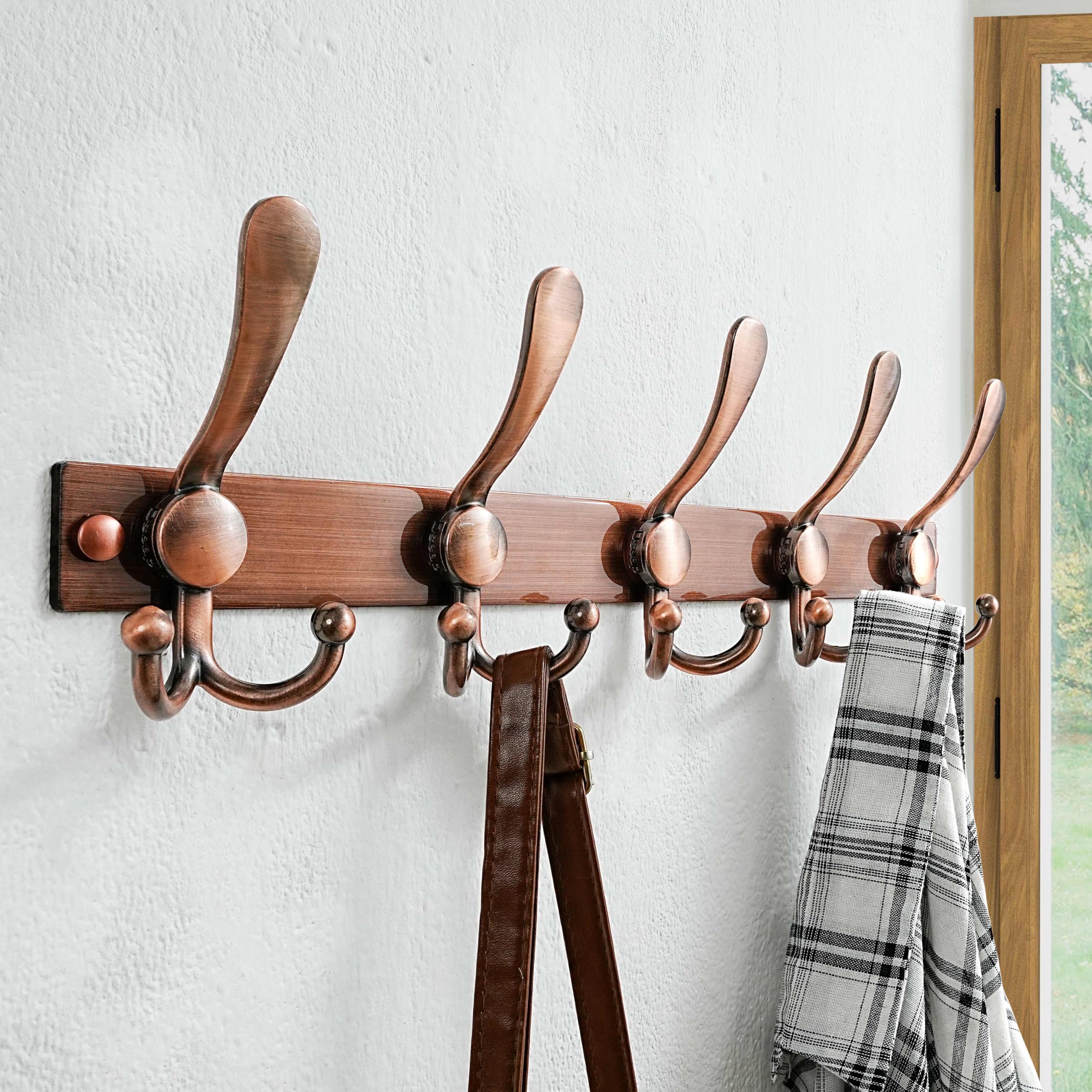 Dseap Coat Rack Wall Mount, Heavy Duty 2.5mm Base vs Flimsy 1mm, Double-Thick Solid Anti-Snap Hooks