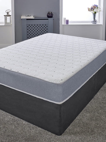 The eXtreme Comfort Ltd Small Double Grey Vapour Pod Memory Fibre Sprung Mattress. Spring Small Double Mattress With Memory Fibre Layer
