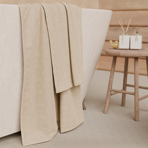 PETTI Artigiani Italiani - 100% Cotton Terry Bath Towels, 2+2 Towel Set, 4 Pieces 2 Face Towels and 2 Hand Towels, Beige Towels