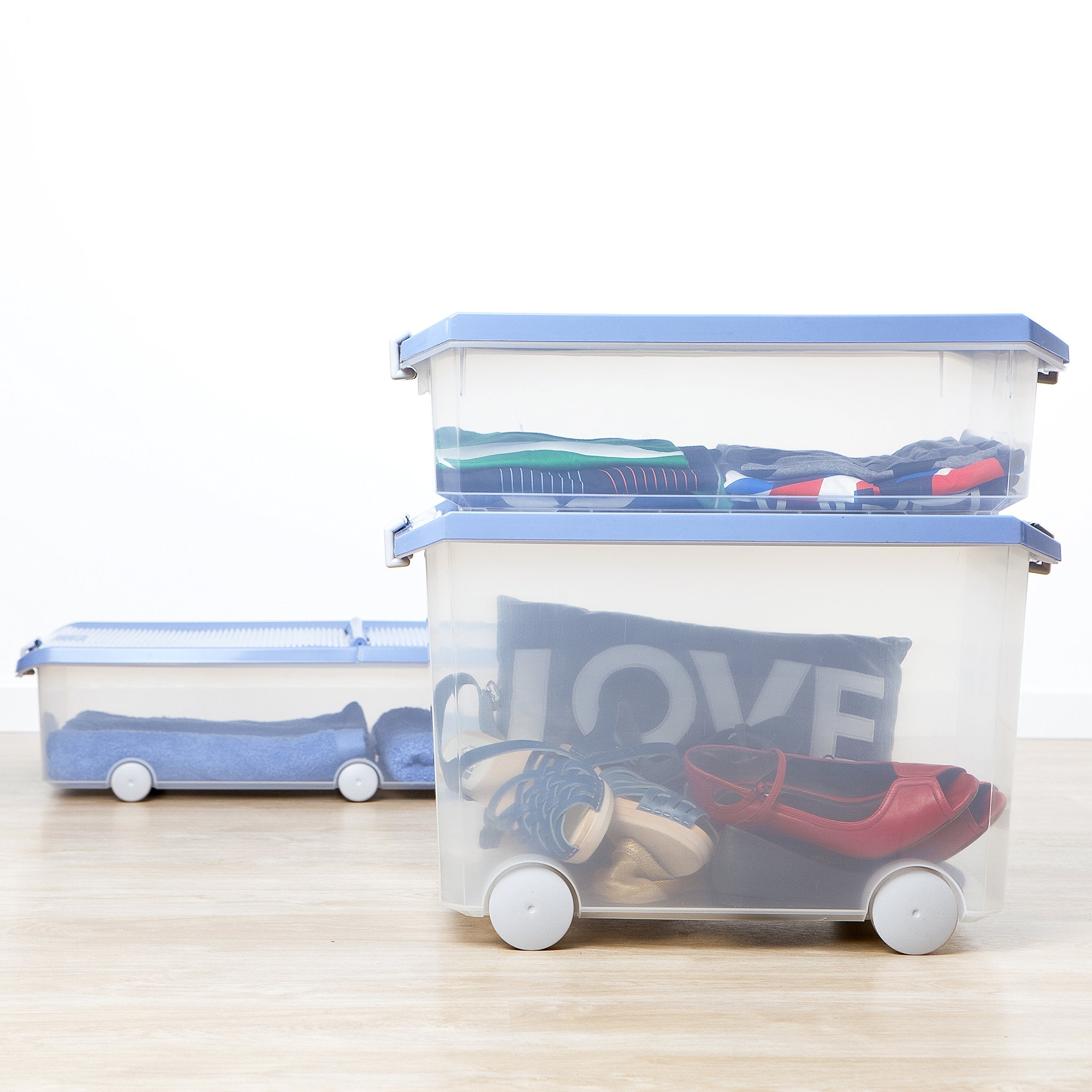 TATAY Storage Box Stackable Design ABS Plastic Lid with Hinges Included