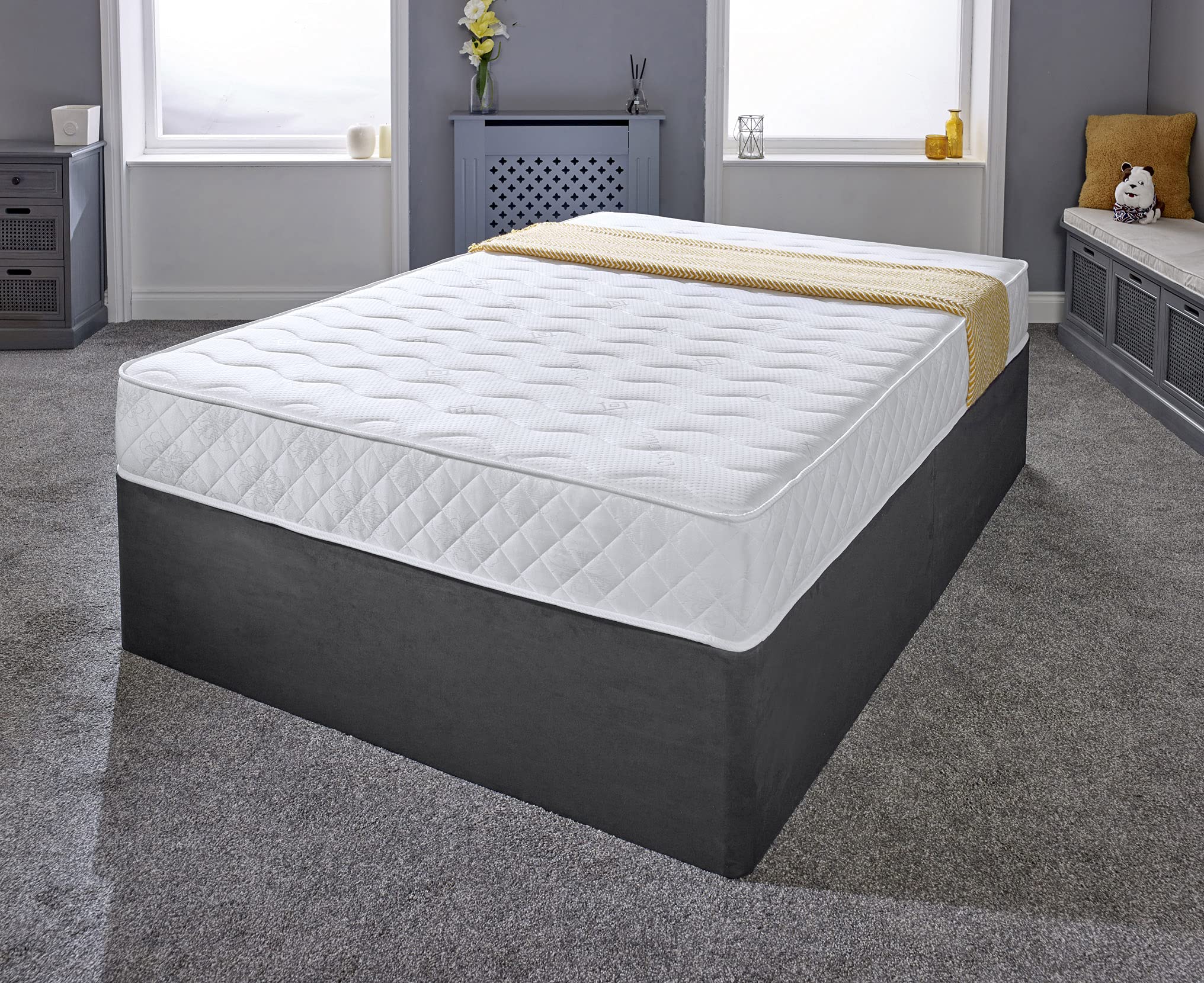 eXtreme comfort ltd The Diamond Wave Comfortable Conventional 9" Deep Spring Mattress From (2ft6 by 5ft9 Shorty Small Single)