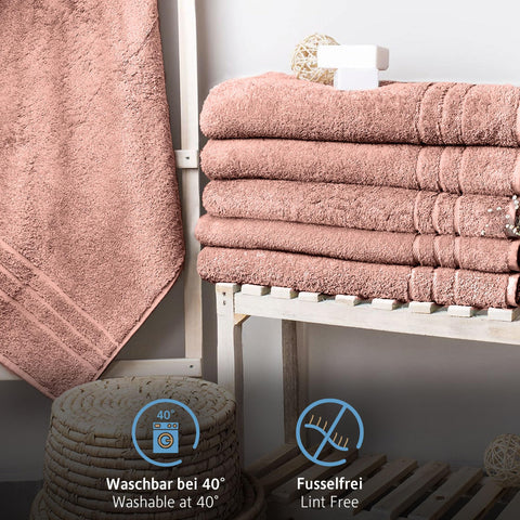 Komfortec Set of 2 Sauna Towels - 70 x 200 cm - 100% Cotton - XXL - Soft, Large Terry Towel, Quick Dry, Pink