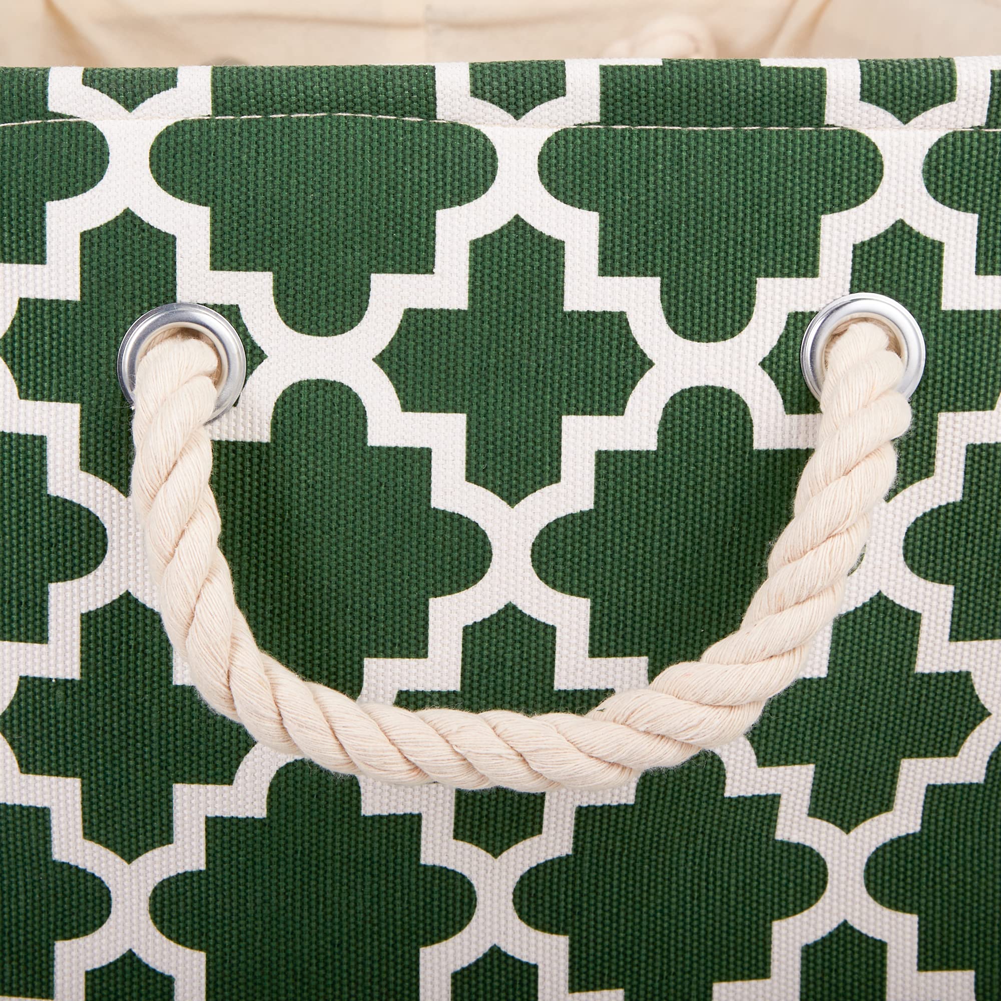 DII Polyester Container with Handles, Lattice Storage Bin, Medium, Hunter Green