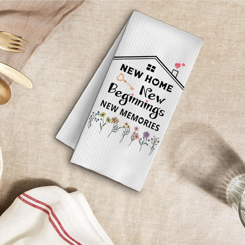 2PCS New Home Gifts Ornament Kitchen Towel House Warming Gifts (White)