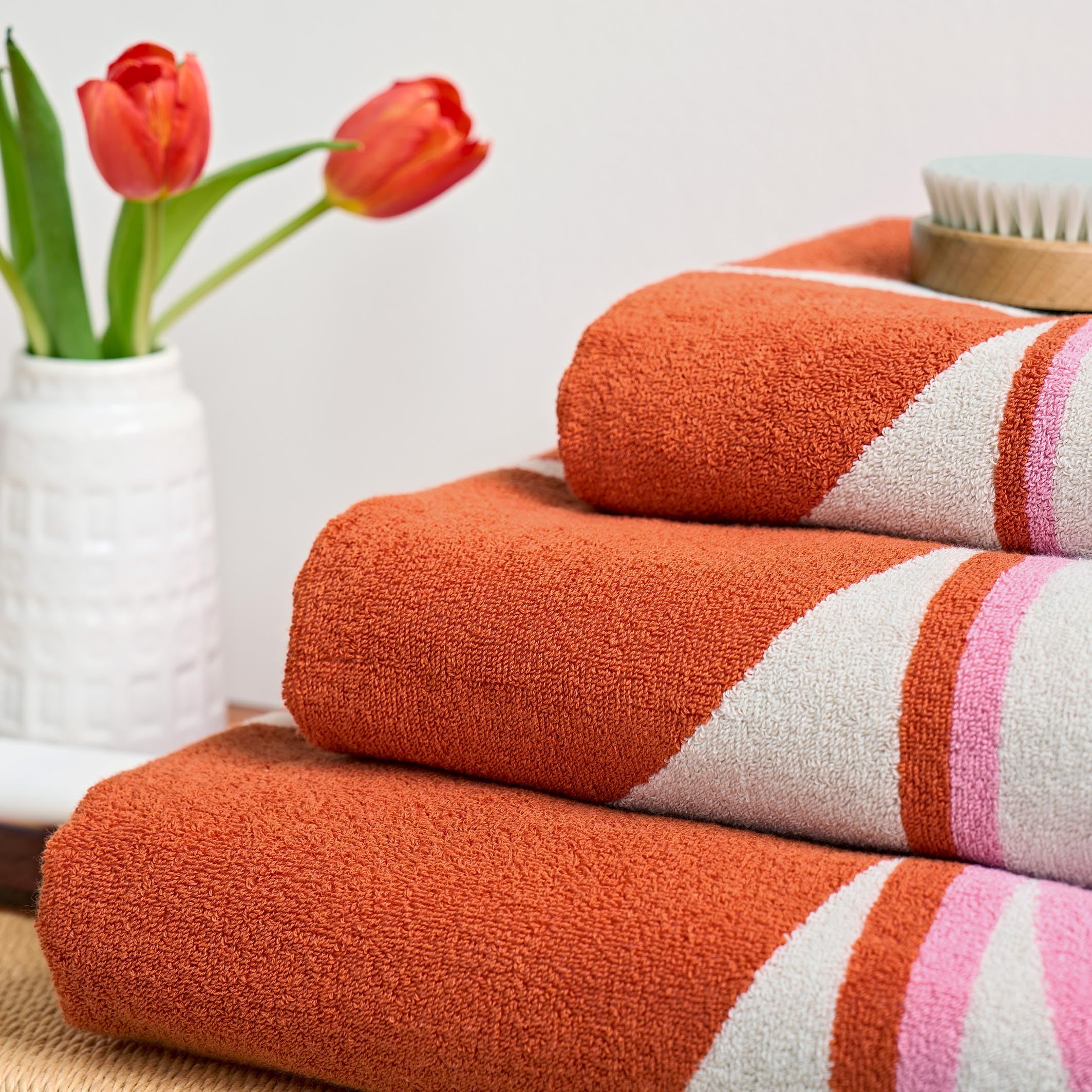 Orla Kiely Bathroom Towel Stem Bloom Duo Blush - Bath Towel, 70x125cm