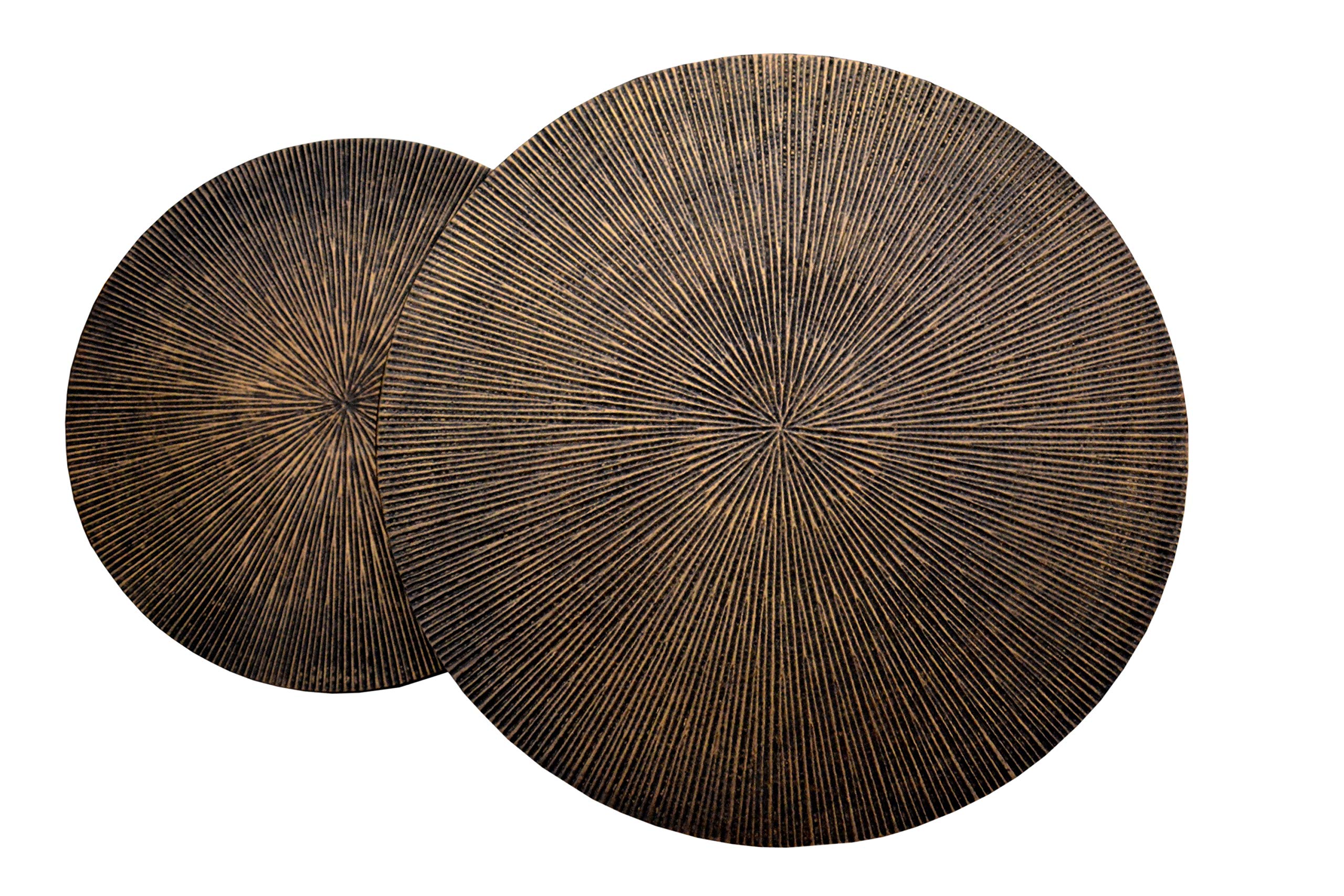 Aspect Hiba Round Nest of 2 Table,Antique Bronze/Black