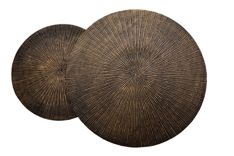 Aspect Hiba Round Nest of 2 Table,Antique Bronze/Black