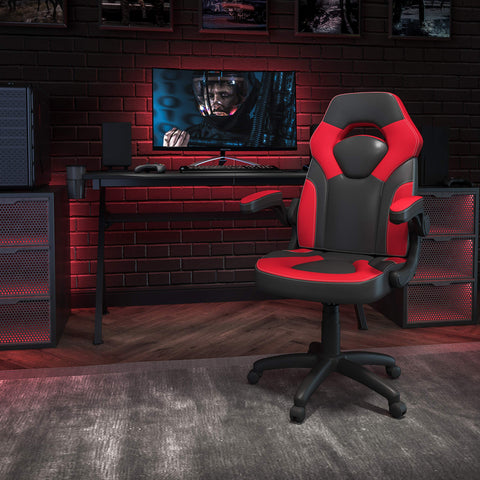 Flash Furniture X10 Gaming Chair - Ergonomic, Adjustable Gamer Chair with Back Support, LeatherSoft, Red/Black