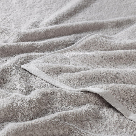 Superior Luxurious Soft Hotel & Spa Quality Washcloth Face Towel Set of 10, Made Long-Staple Combed Cotton - Silver, 13" x 13" each