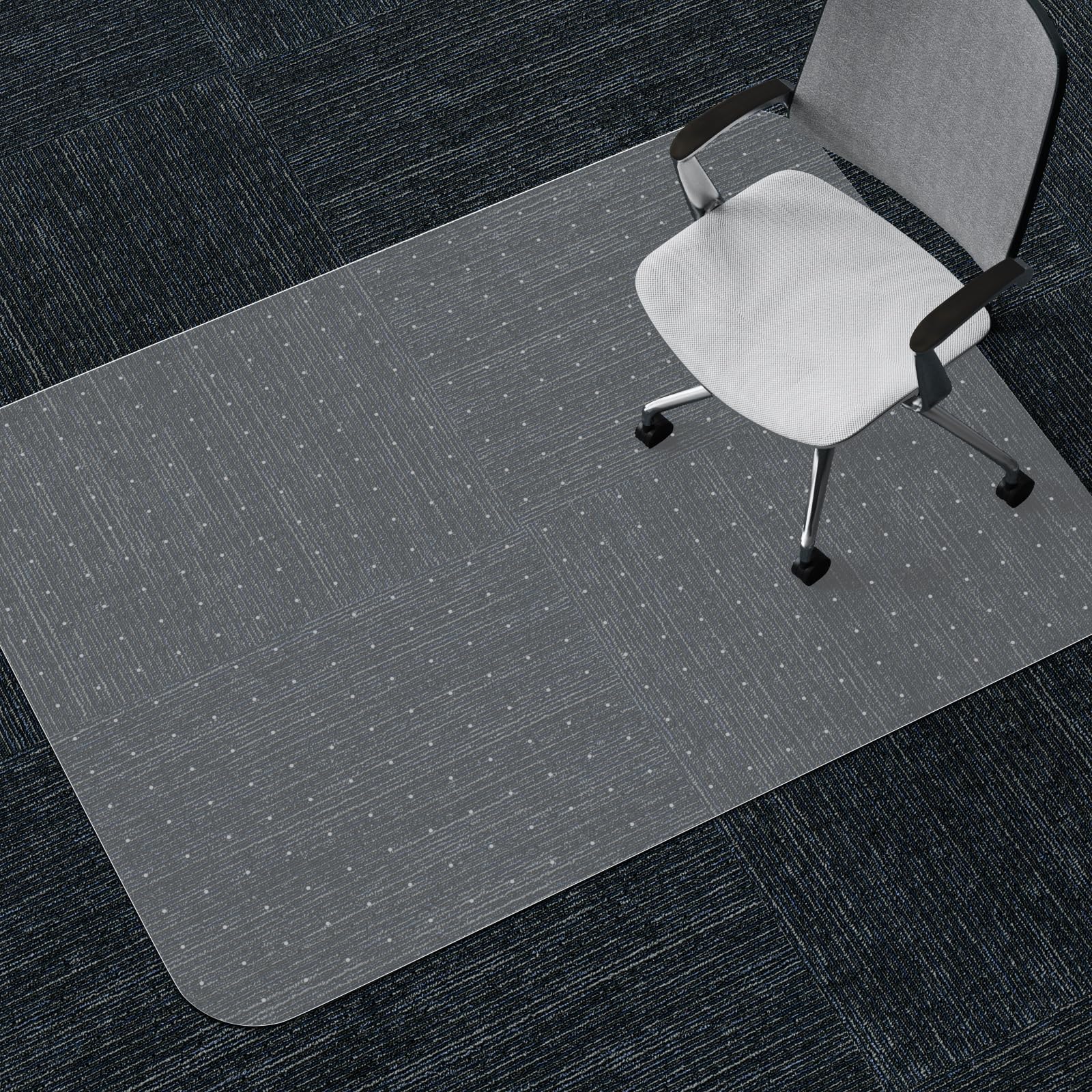 WASJOYE Office Chair Mat Carpet 90x120 cm Carpet Protector Non-slip PVC, Home Office Chair Floor Protectors, 2.2mm Thick