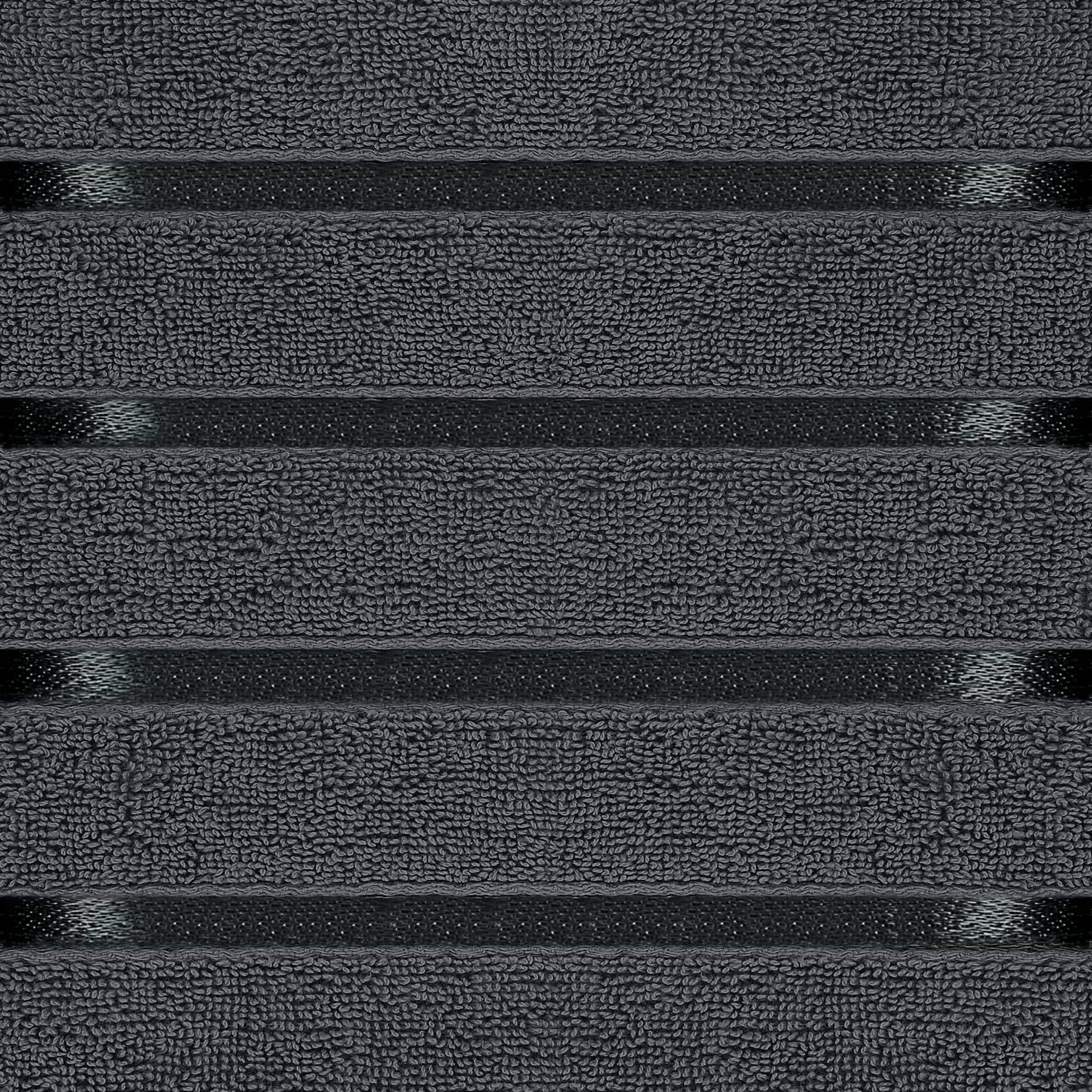 Utopia Towels 8-Piece Luxury Towel Set with Viscose Stripe, Grey
