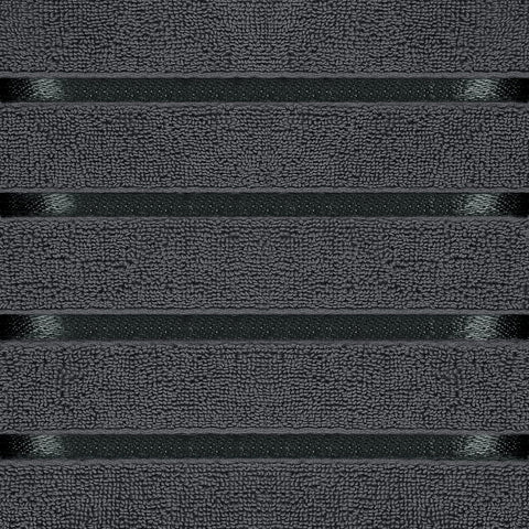 Utopia Towels 8-Piece Luxury Towel Set with Viscose Stripe, Grey
