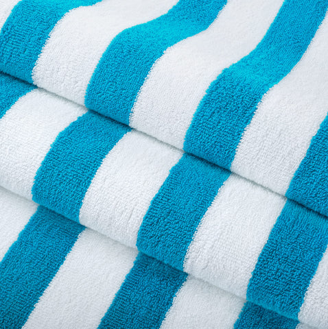 Arkwright Cali Cabana Beach Towels (4-Pack, 30 x 60 in) - Oversized Pool Towels (Blue)