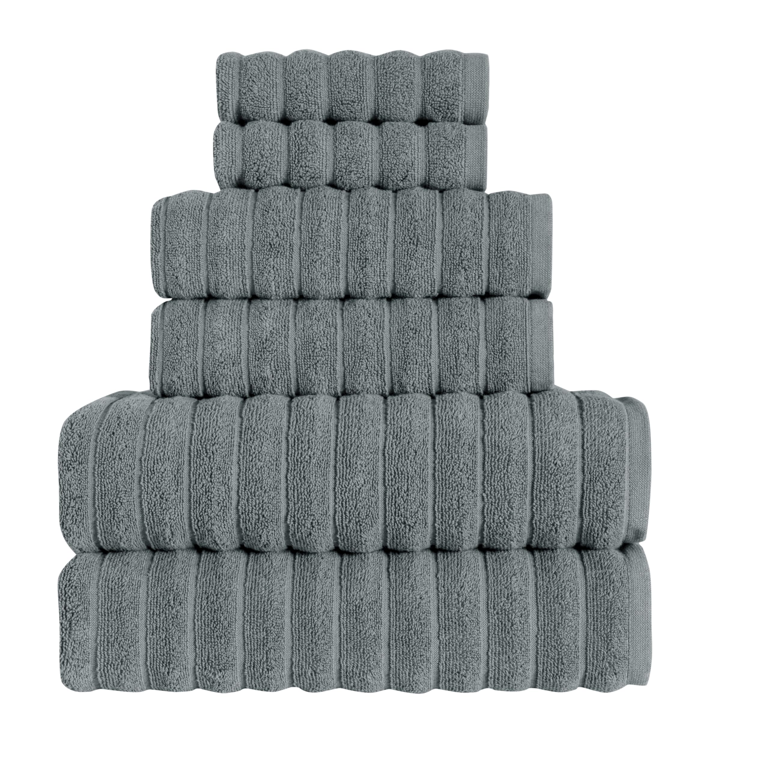 Tedeman Cloud Collection 6-Piece Towel Set - Turkish Towels, 550 GSM Plush, Highly Absorbent, Hotel & Spa Quality