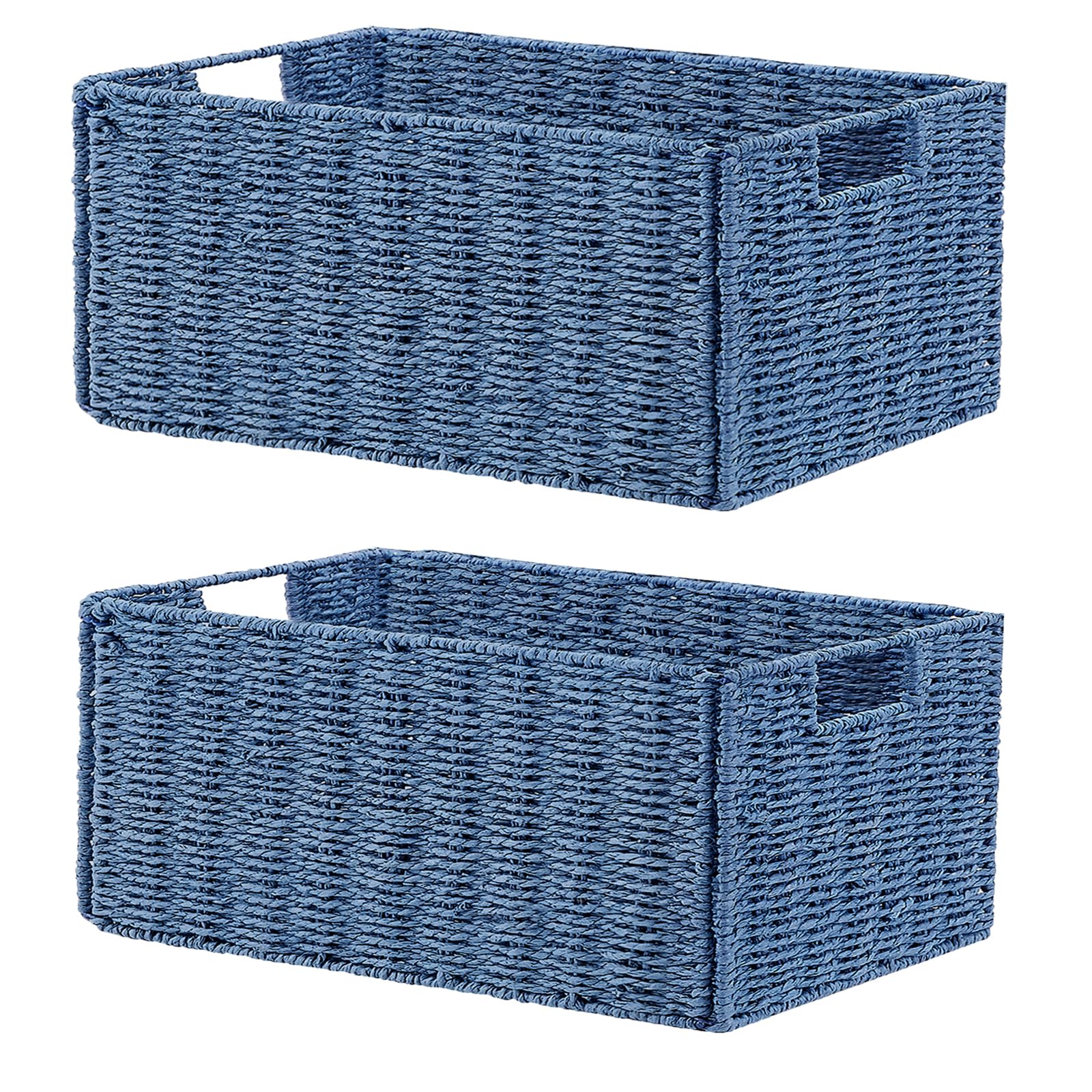 Vagusicc Storage Baskets for Shelves, Small Organizer Box Storage Bins with Handles, Wicker Basket for Bathroom Storage